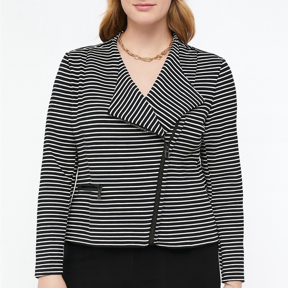 Alice Hope Black and White Striped Blazer (1002)